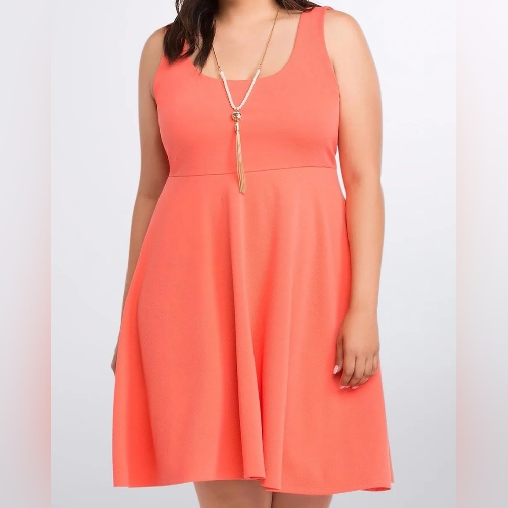 Torrid Coral skater dress size 4